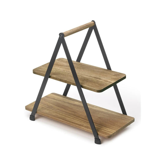 Ideenwelt 2-Tier Acacia Wood Serving Stand
