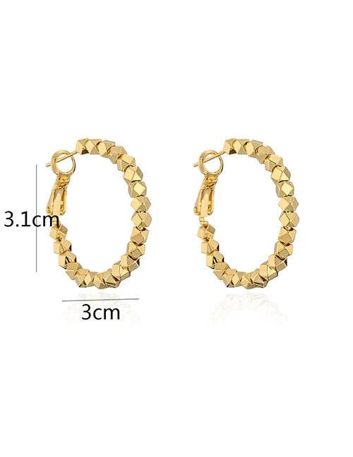 Boucles d'oreilles cercle complet perlées polygonales Nette Road