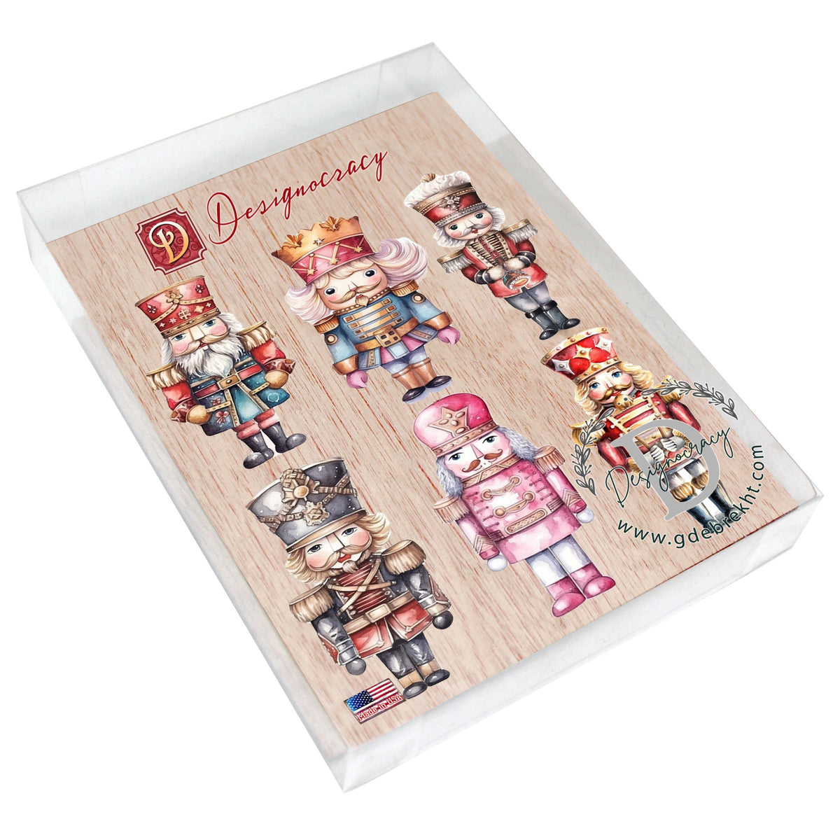 Nutcrackers Decorative Eco Wood Magnets Set of 6 by G. Debrekht - Christmas Decor - 8090008G-S6