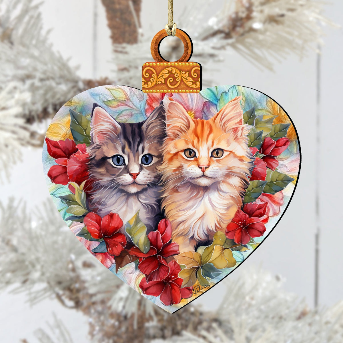 Cute Kittens Wooden Ornaments by G. Debrekht Pets Decor - 8611091