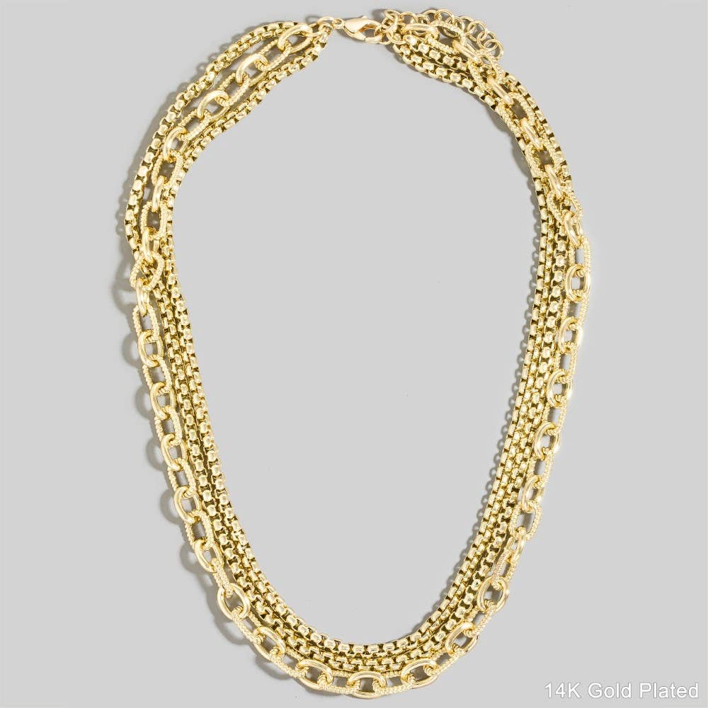 Le collier Looks by Fame en chaînes superposées dorées et assorties
