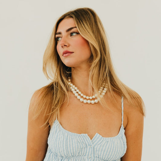 Chunky Three Piece Pearl Necklace