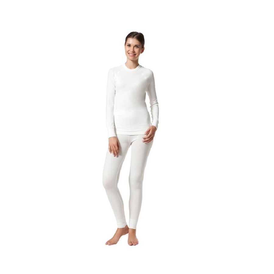 Cift Kaplan 1013 Women's Thermal V-Neck Top in White