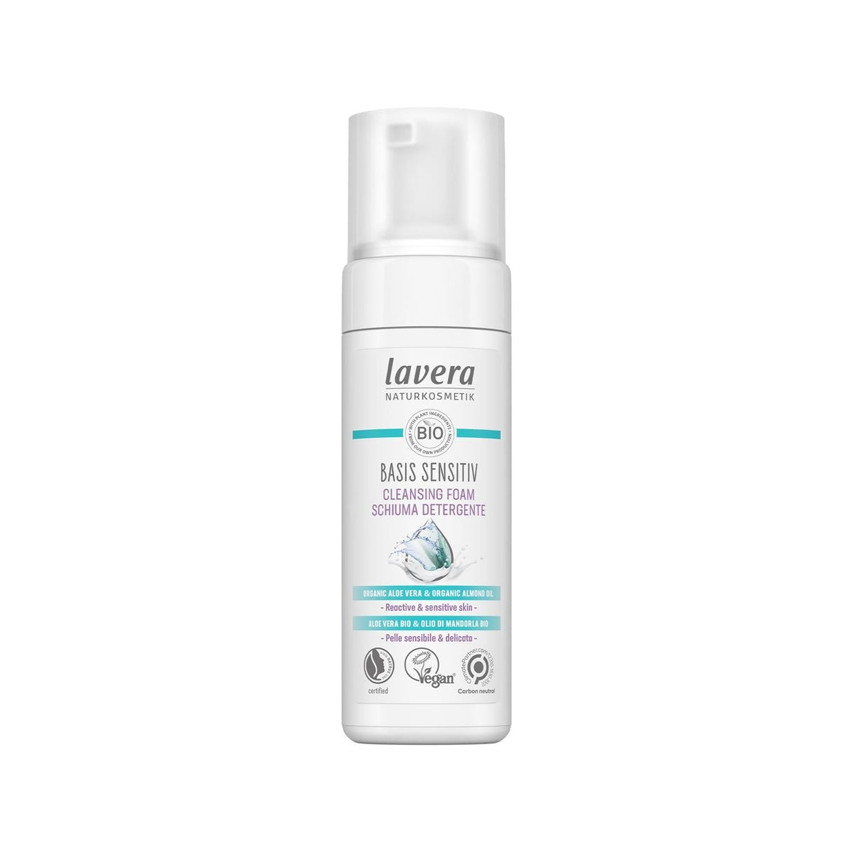 Lavera Basis Sensitiv: Gentle Facial Cleansing Foam - Natural Face Wash for Sensitive Skin - 5.07 fl oz