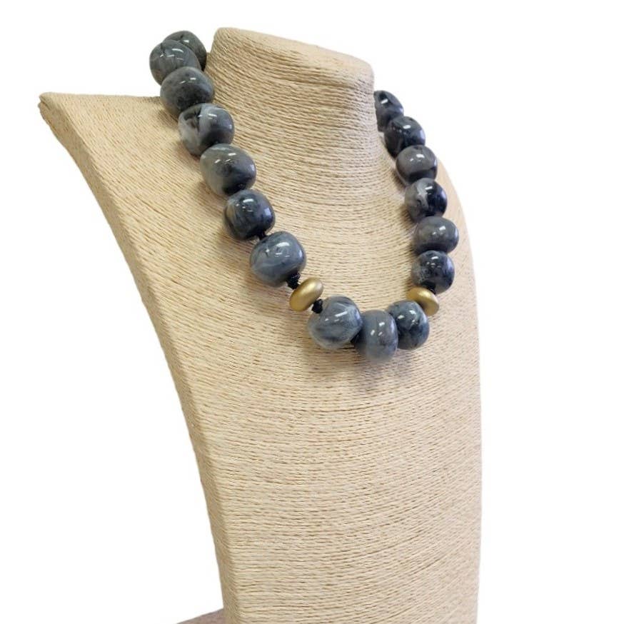 Bijoux Envie Blue Necklace | Gumball Necklace | Nautical | Navy | Chunky