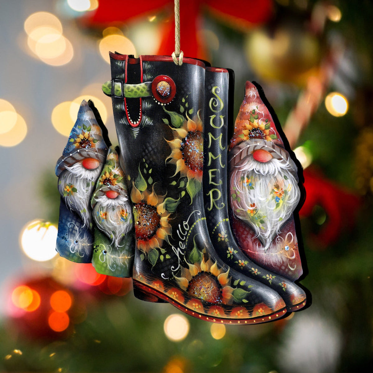 Hello Summer Boots Wooden Ornaments by Jamie Mills-Price Love Kids Family Decor - 8611062-3-MP