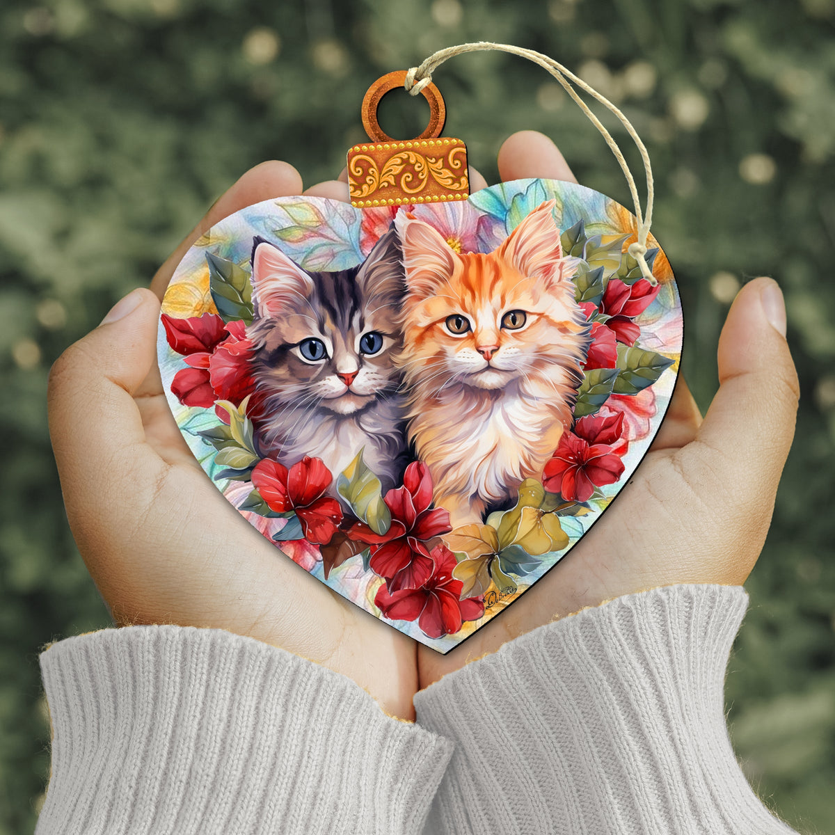 Cute Kittens Wooden Ornaments by G. Debrekht Pets Decor - 8611091