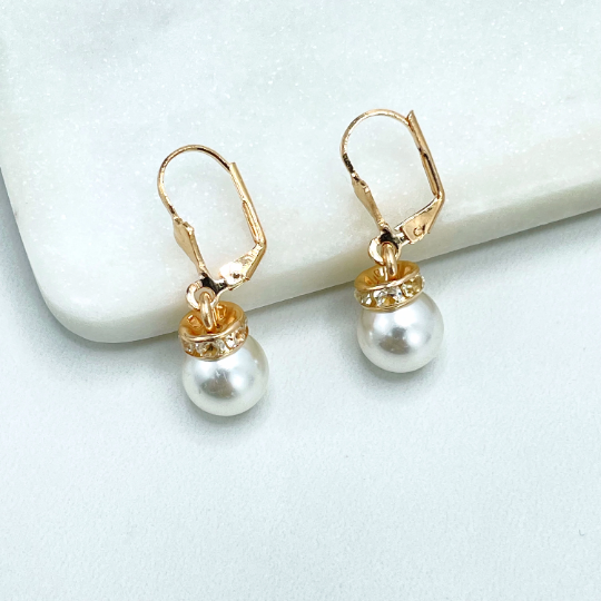 Boucles d'oreilles pendantes en perles remplies d'or 18 carats Luxus Accessories - Boucles d'oreilles classiques