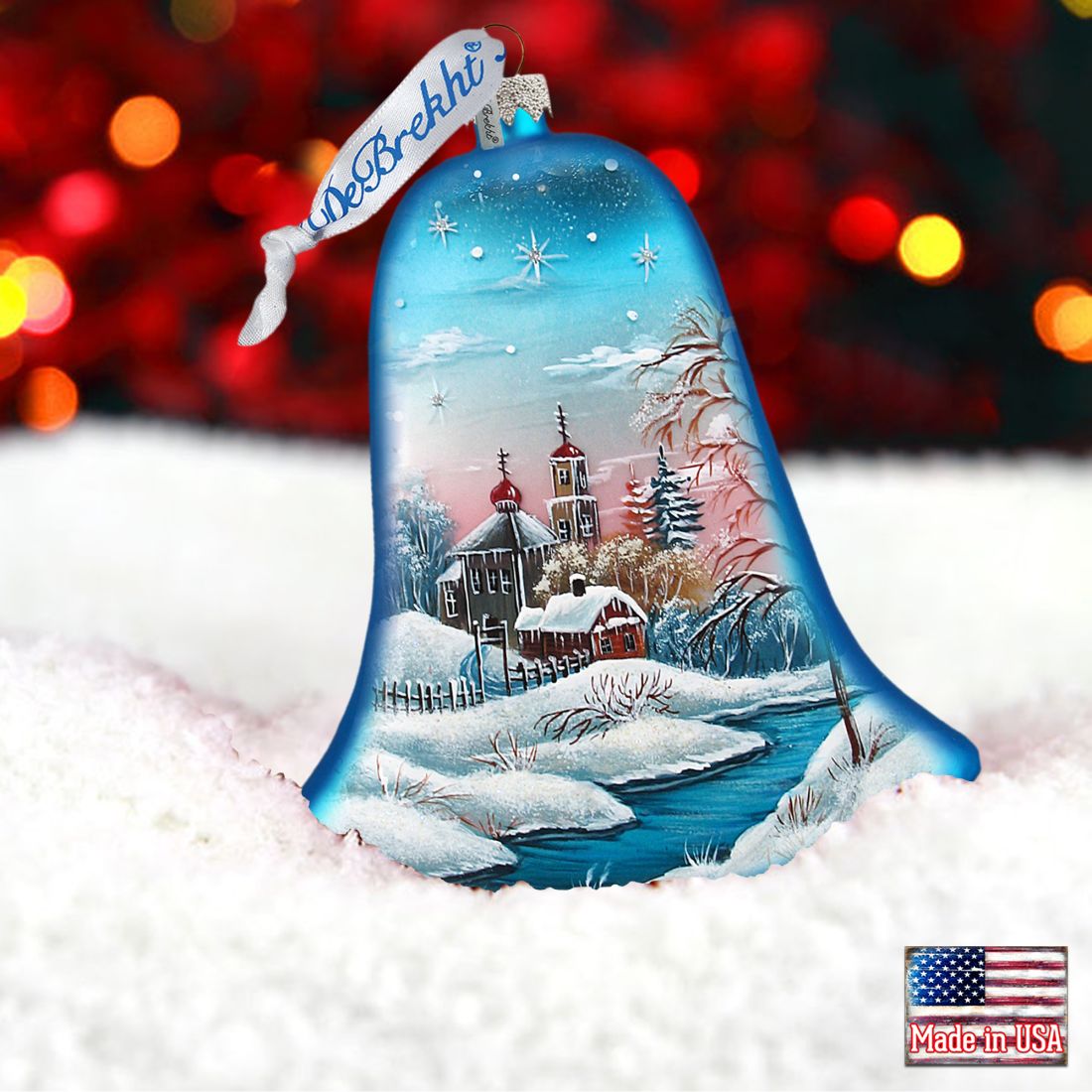 Winter Bells Glass Ornament Set of 3 by G. DeBrekht - Christmas Decor - 73180-B3