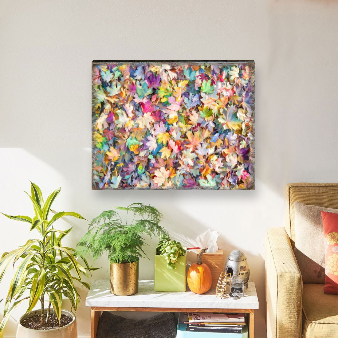 Colorful Leaves Art Wooden Wall Art by Nature Wonders - Nature Wildlife Decor  - 95402B