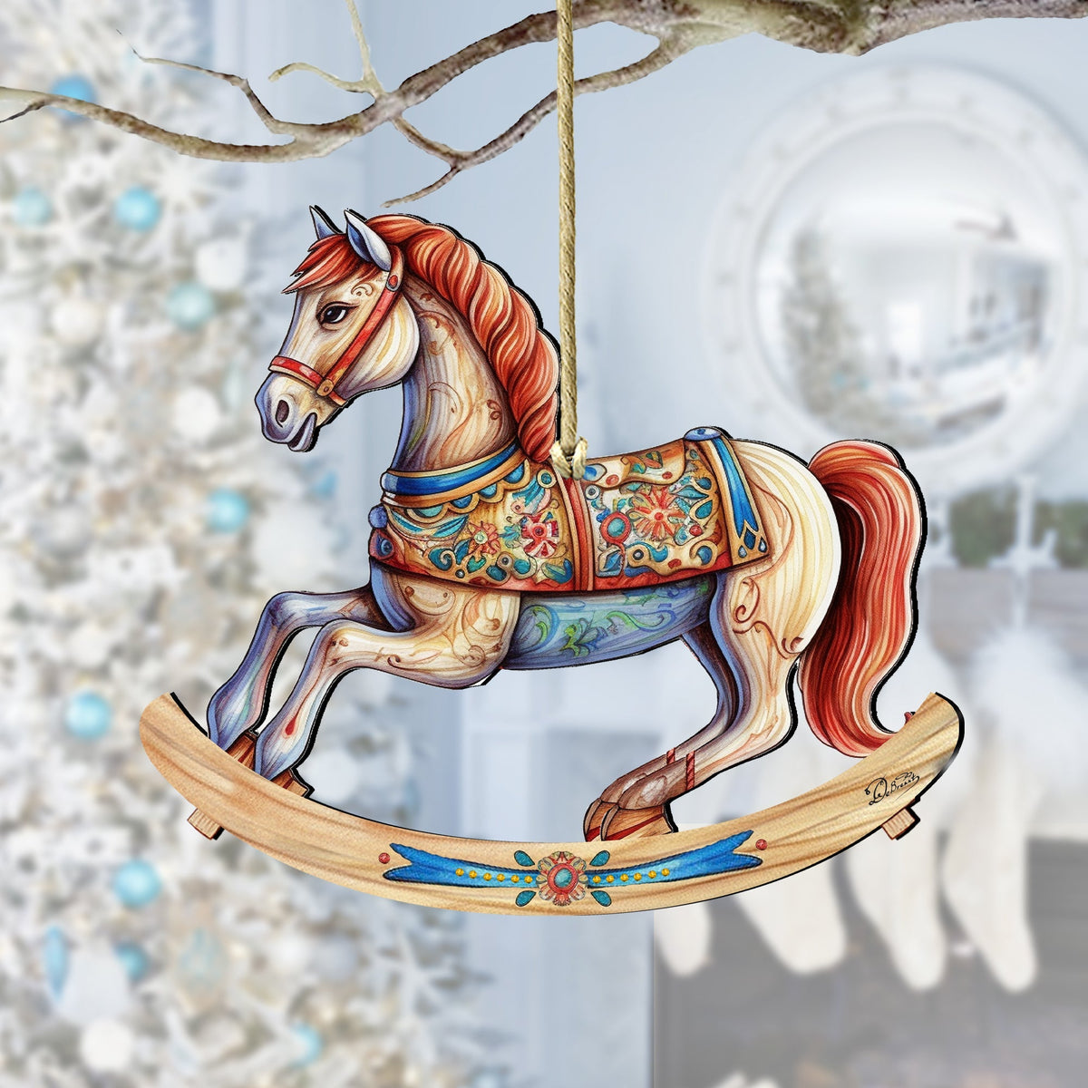 Rocking Horse Wooden Ornaments by G. Debrekht - Christmas Decor - 8100196-3