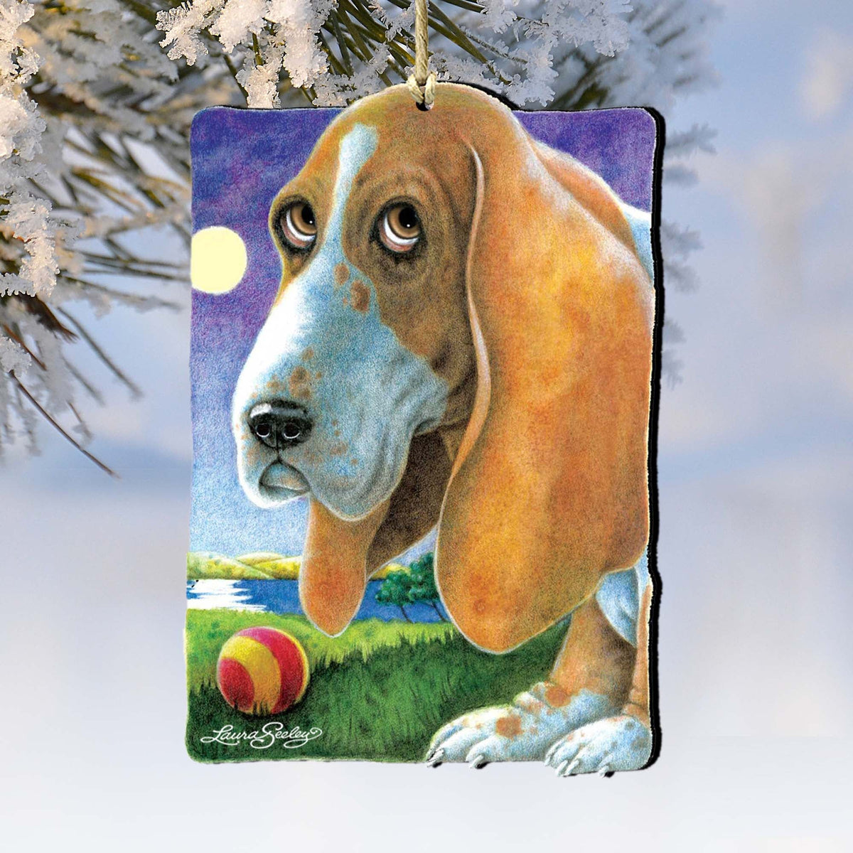 Just Baby Steps to The Bay Wooden Ornaments by Laura Seeley - Pets Dog and Cats Decor - 8511022-LS