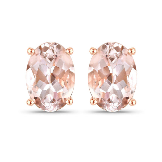 0.90 Carat Genuine Morganite 14K Rose Gold Earrings