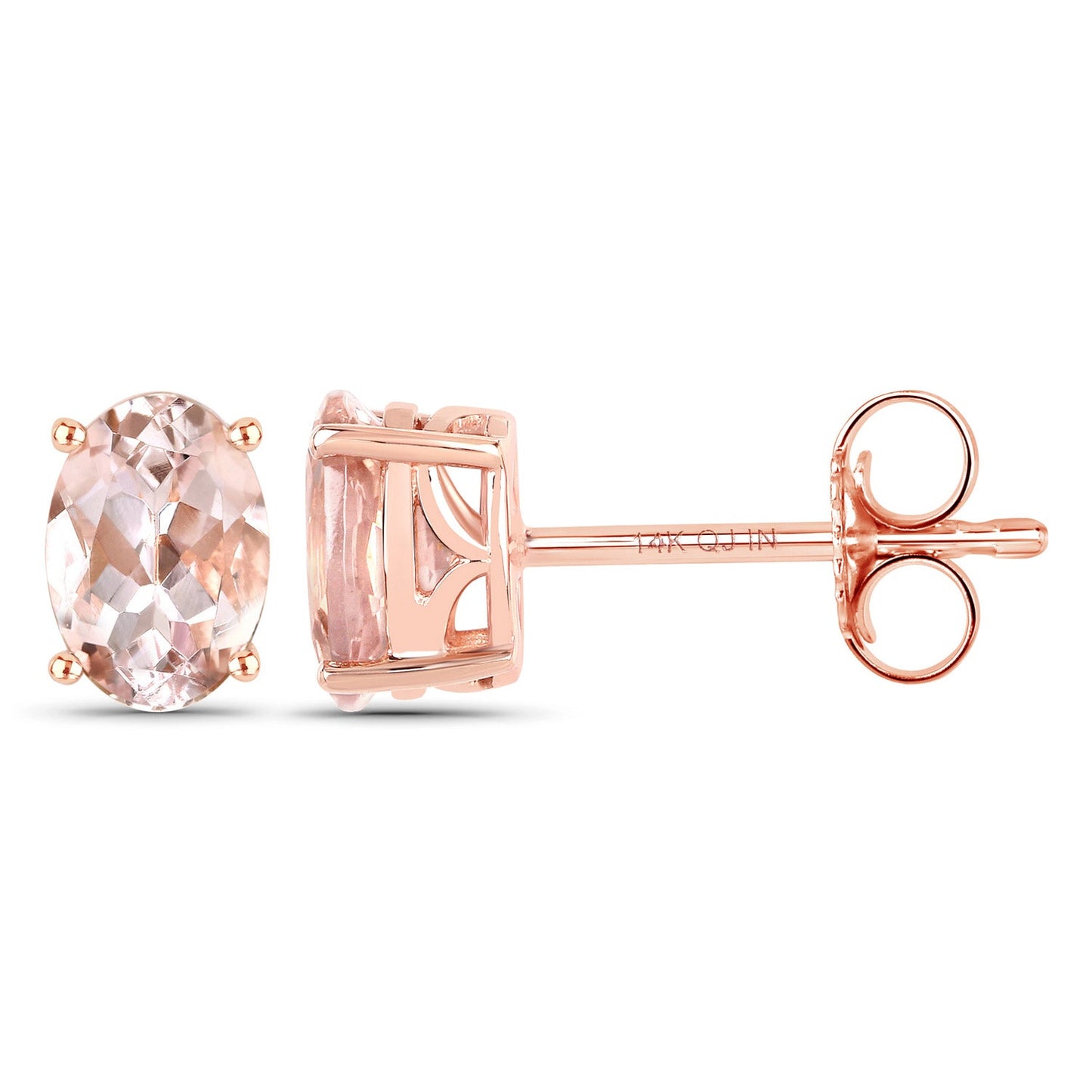 0.90 Carat Genuine Morganite 14K Rose Gold Earrings