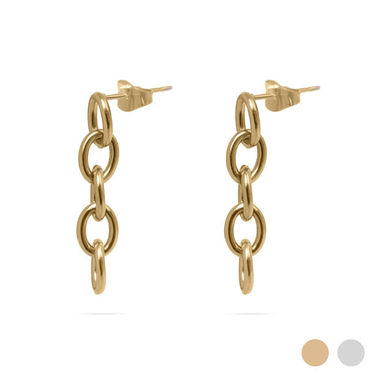 18K Gold PVD Stainless Steel Loop Dangle Earring