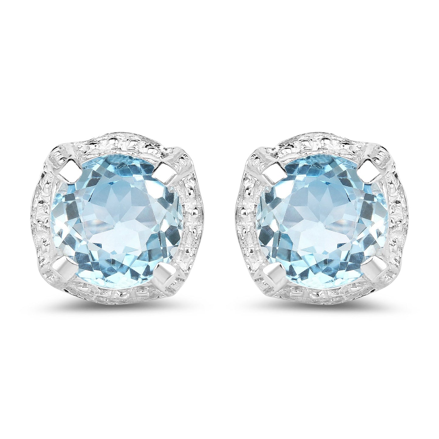 1.90 ct. Blue Topaz .925 Sterling Silver Earrings