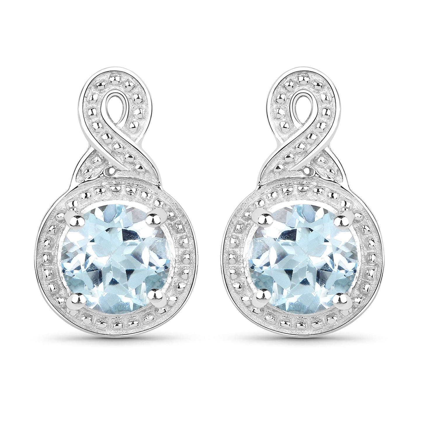 1.90 ct. Blue Topaz .925 Sterling Silver Earrings