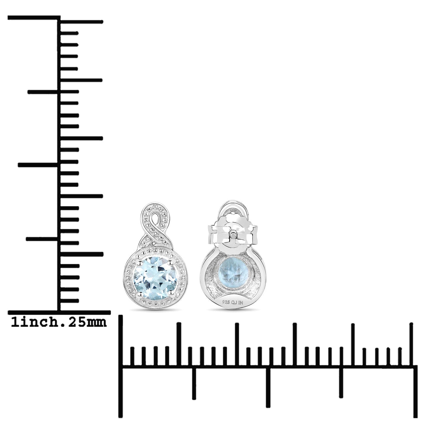 1.90 ct. Blue Topaz .925 Sterling Silver Earrings