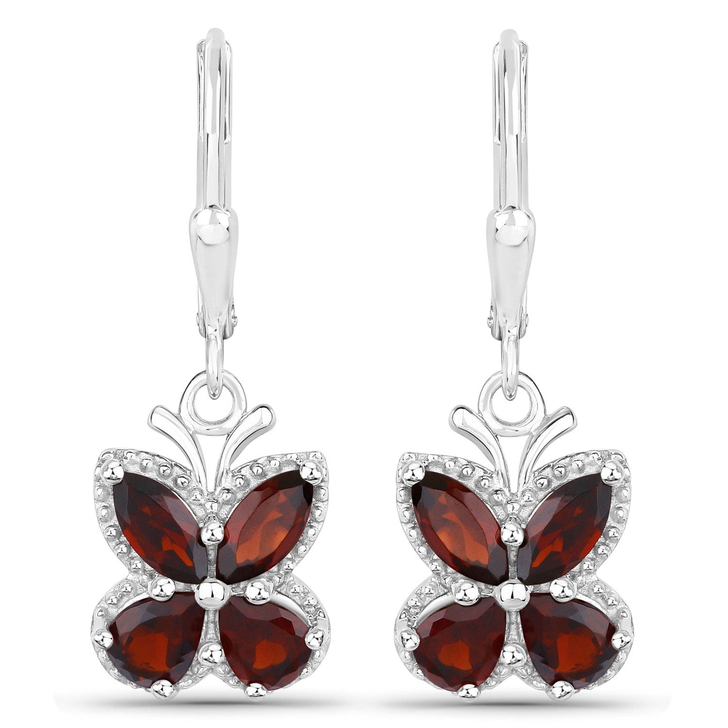2.60 Carat Genuine Garnet .925 Sterling Silver Earrings