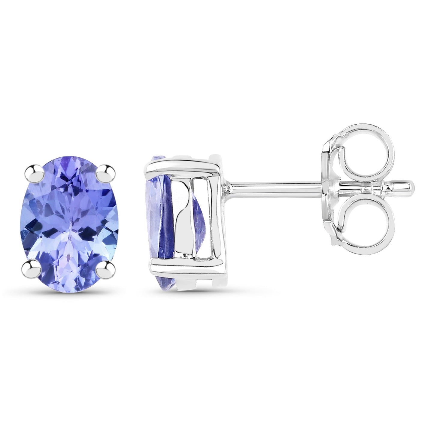 1.50 carat Genuine Tanzanite .925 Sterling Silver Earring