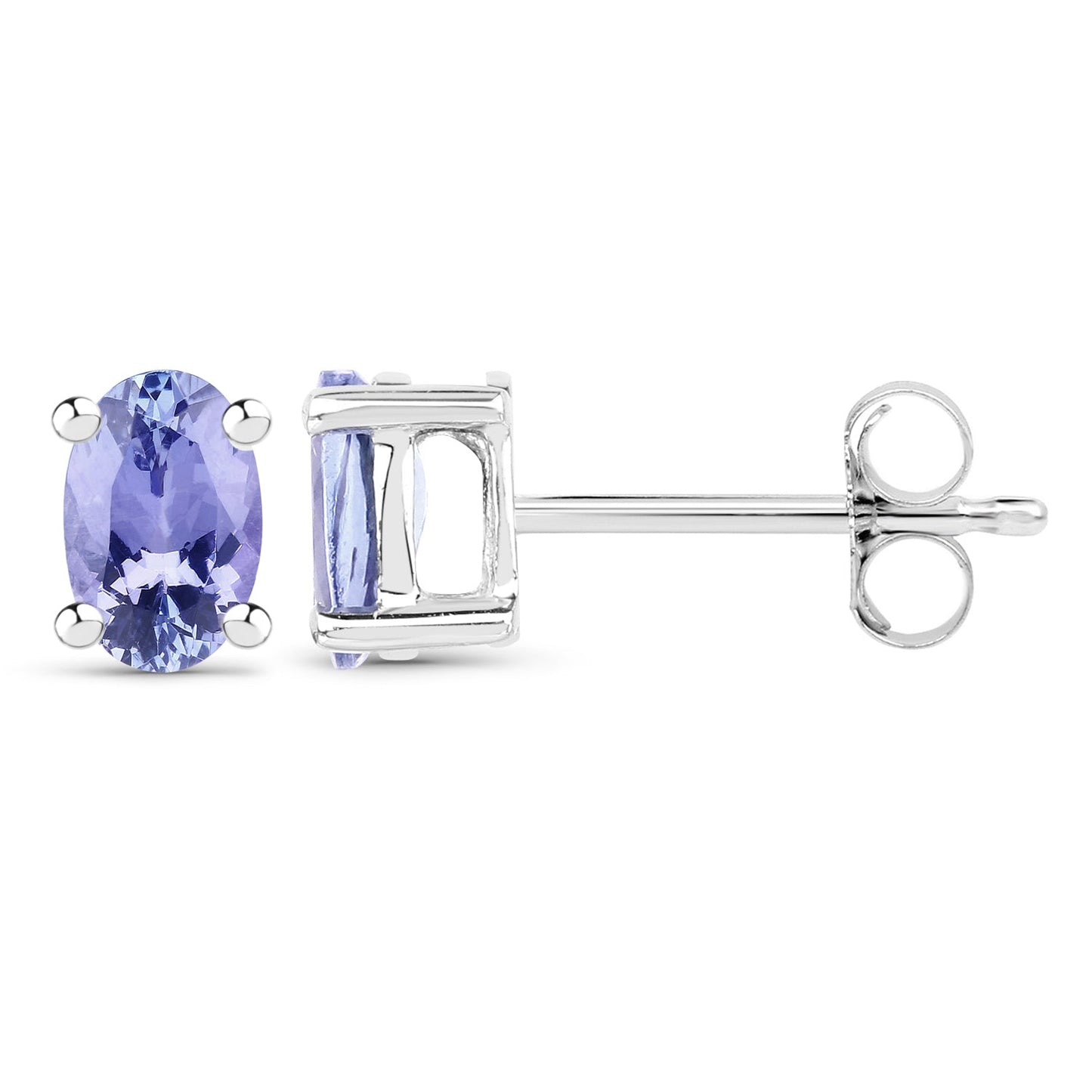 0.88 ct. Genuine Tanzanite .925 Sterling Silver Earrings
