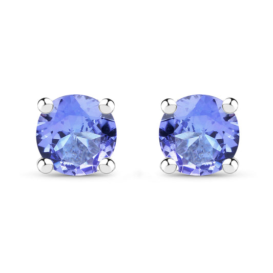 0.46 ct. Genuine Tanzanite .925 Sterling Silver Earrings for women