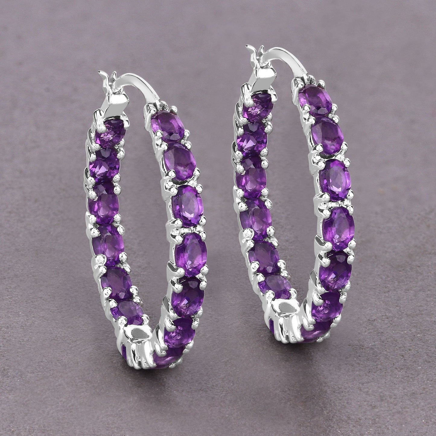 4.80 ct. Genuine Amethyst .925 Sterling Silver Earrings
