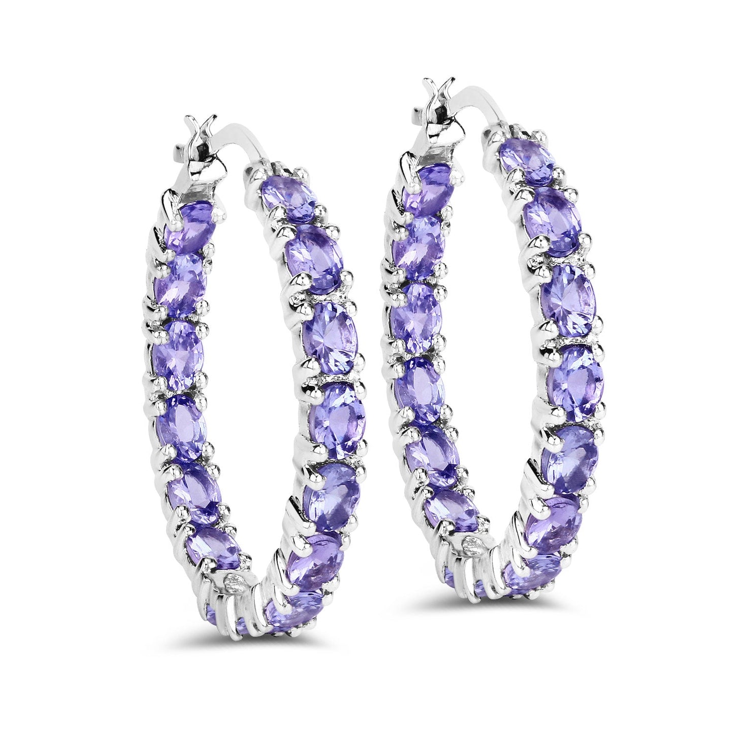 5.10 Carat Genuine Tanzanite .925 Sterling Silver Earrings