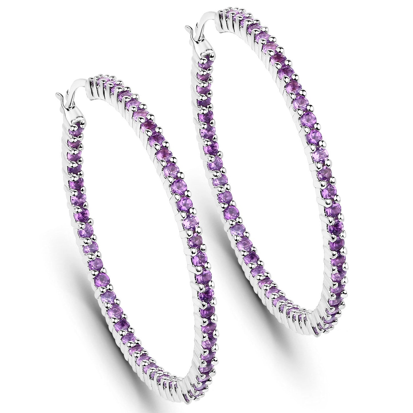 3.00 ct. Genuine Amethyst .925 Sterling Silver Earrings