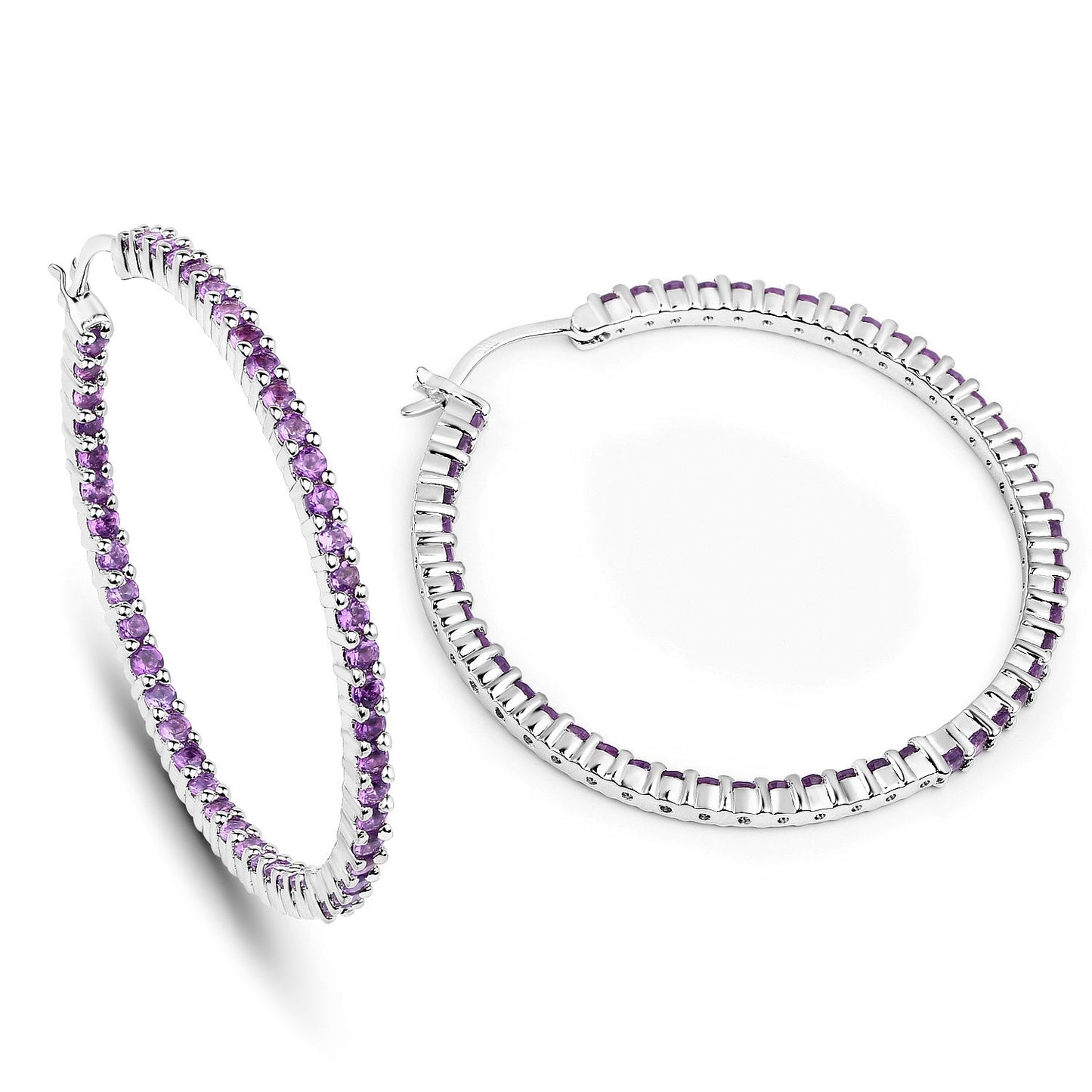 3.00 ct. Genuine Amethyst .925 Sterling Silver Earrings