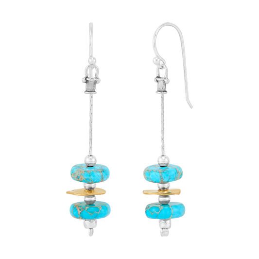 Boucles d'oreilles pendantes Silpada « Epiphany » en argent sterling et laiton avec pierres mélangées