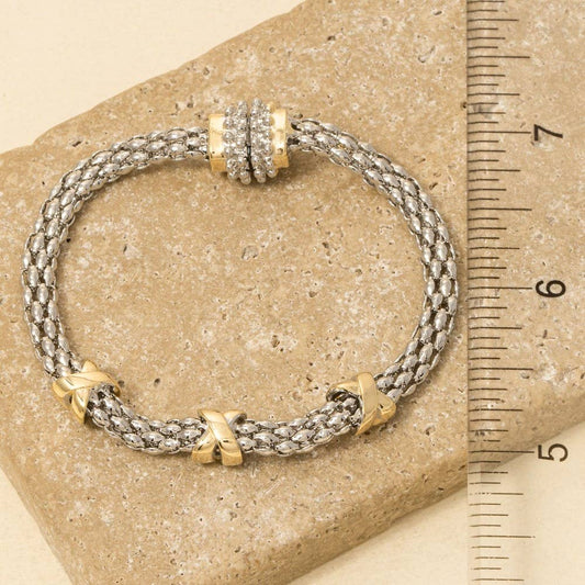 Anarchy Street Gold Plated Two Tone Magnetic Clasp Bracelet