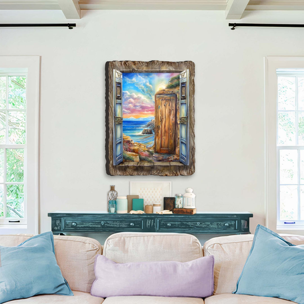Coastal Serenity Window Wall Art by G. DeBrekht Coastal Decor - 8492106W