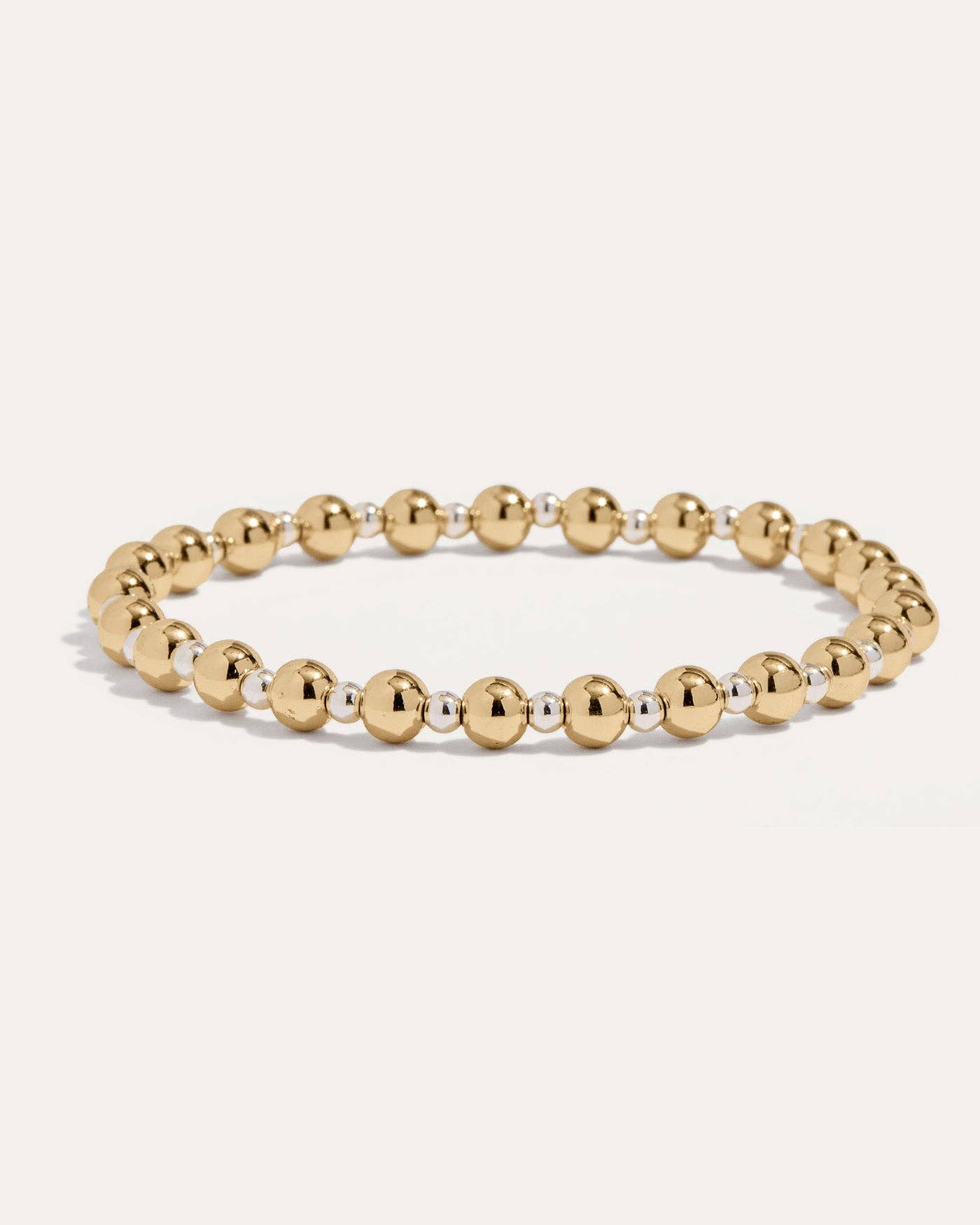 Stella & Dot Bracelet élastique perlé tout-aller 3 et 5 mm | Or et argent