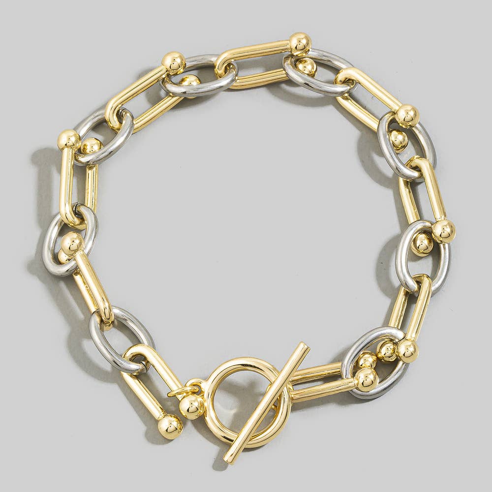 Bracelet à maillons ovales en chaîne dorée et fermoir à bascule Anarchy Street