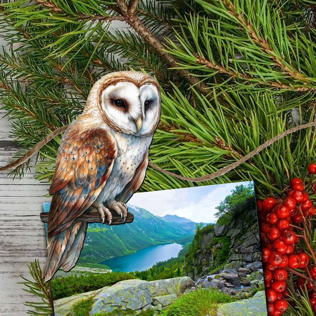 Night Owls Clip-On Eco Wood Decorative Ornaments Set of 3 by G. Debrekht - Wildlife Decor - 8091004C-S3