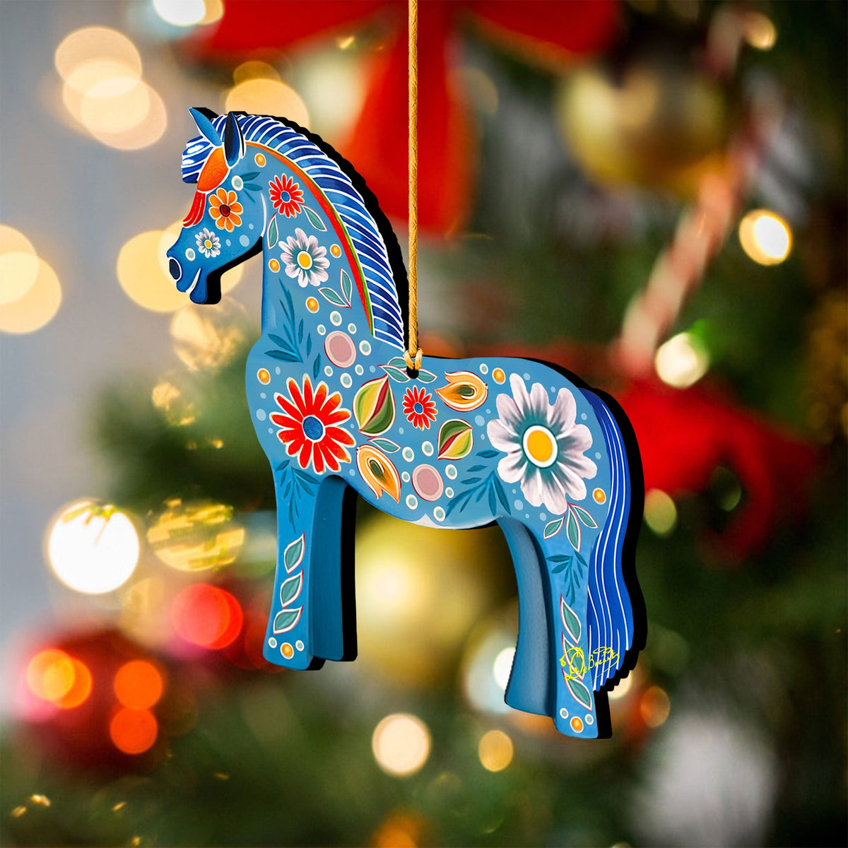 Danish Horse Decorative Wooden Ornaments by G. Debrekht - Love Family Decor - 8688311