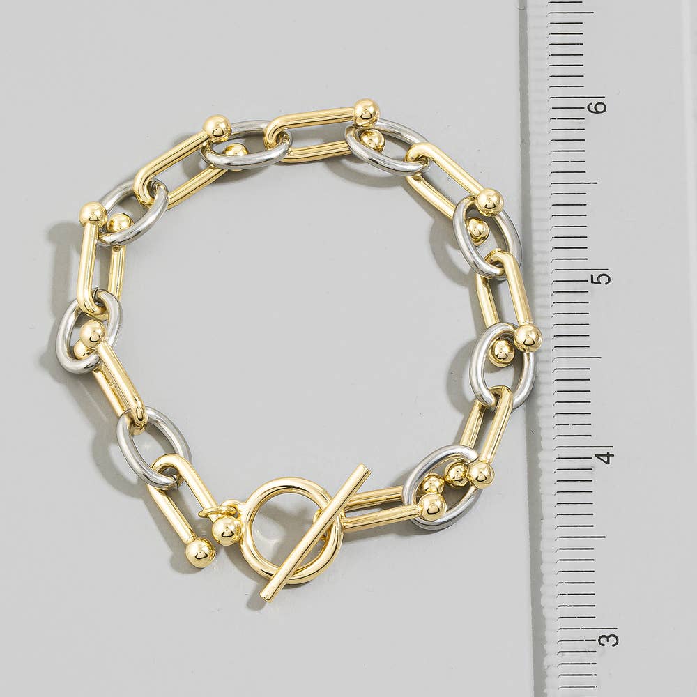 Bracelet à maillons ovales en chaîne dorée et fermoir à bascule Anarchy Street