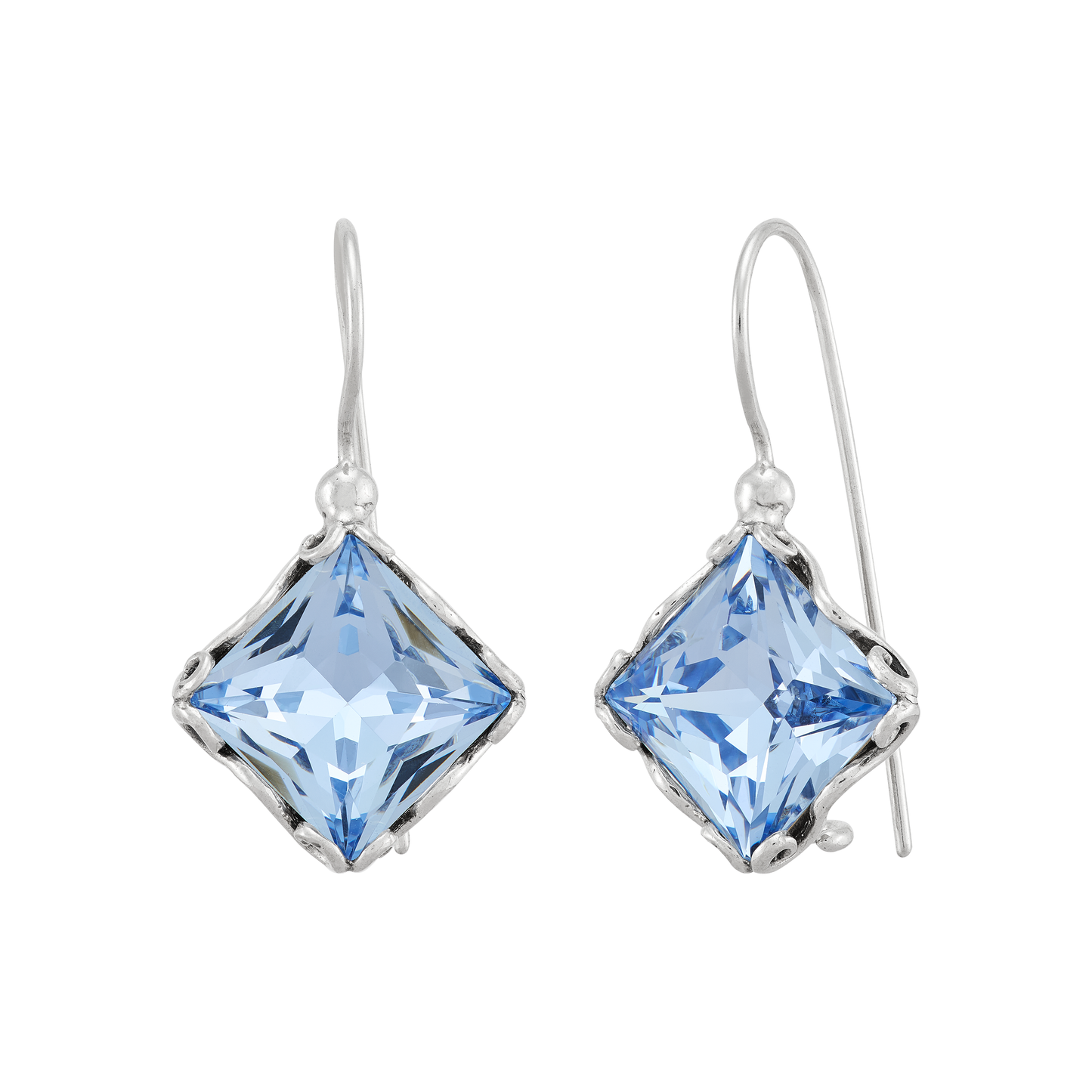 Boucles d'oreilles pendantes Silpada « Cooling Effects » en argent et cristaux bleus