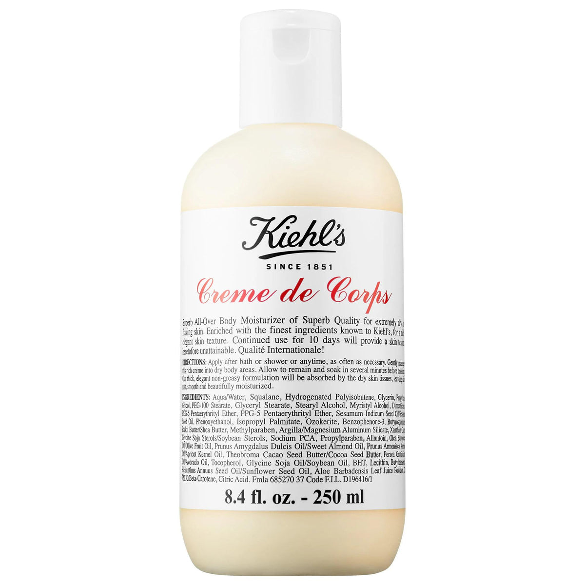 Kiehl's Cr�me de Corps: Ultra Hydrating Body Lotion with Squalane & Cocoa Butter - Non-Greasy Moisturizer for Dry, Sensitive Skin | Paraben-Free