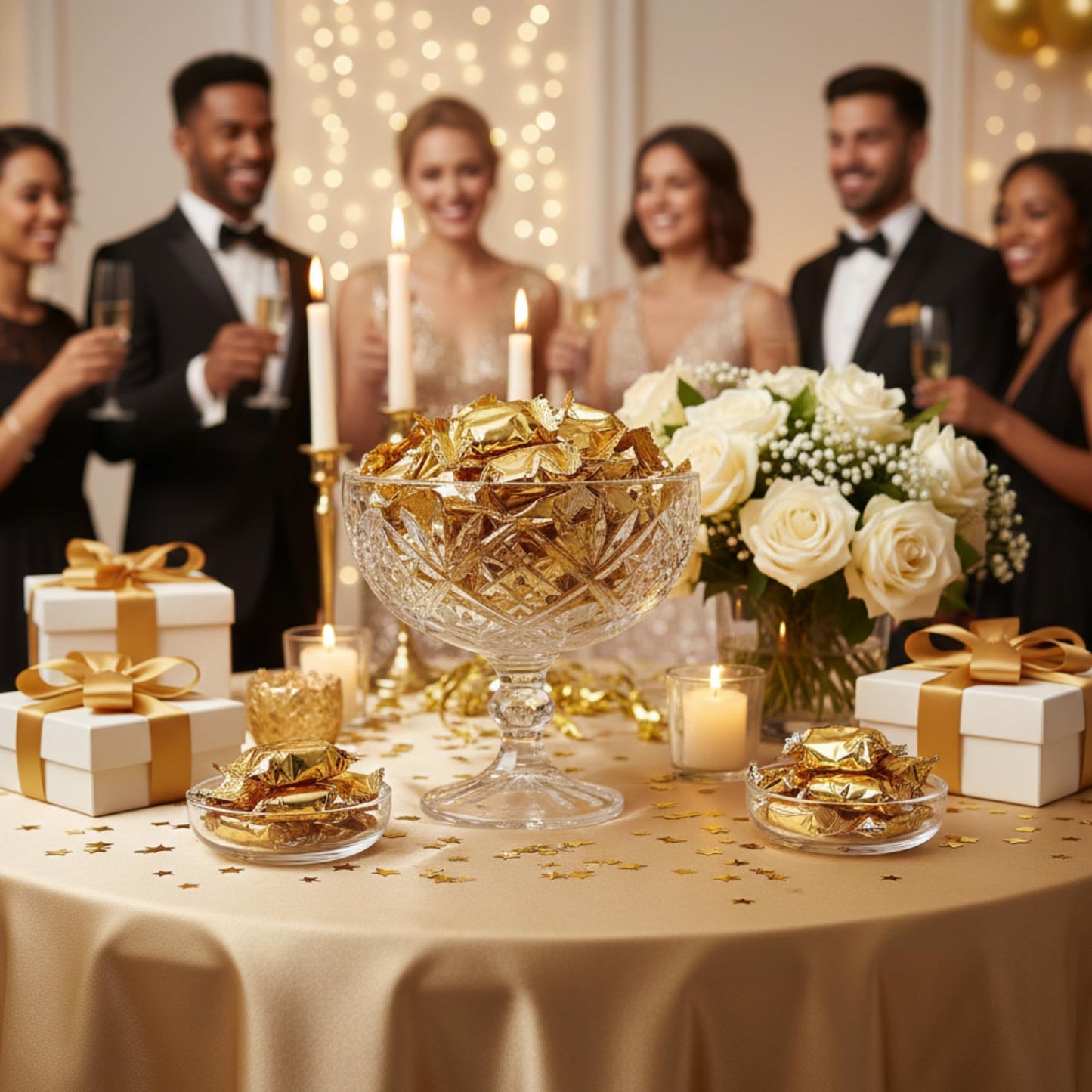 110ct Gold Wrapped Buttermints – Individually Wrapped Butter Mints for Weddings, Baby Showers & Thank You Gifts