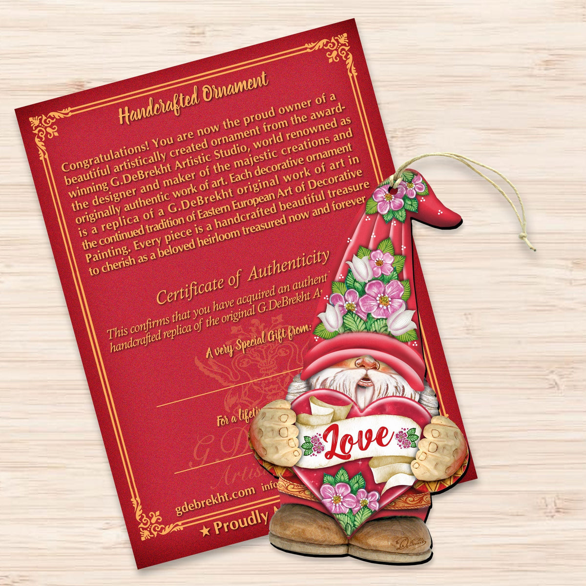 Love Gnome Wooden Ornaments by G.DeBrekht - Love Family Kids Decor - 8611018-S2