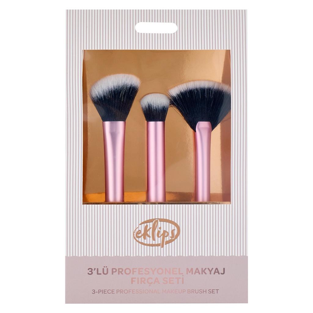 Eklips Professional 3-Piece Makeup Brush Set