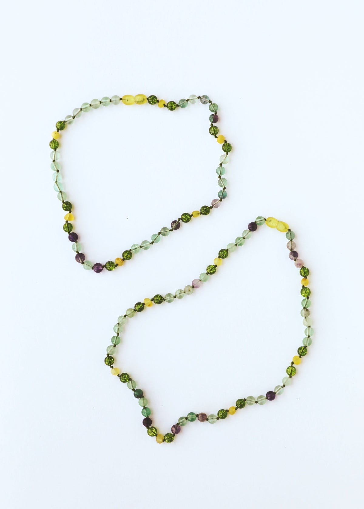 Raw Baltic Sea Amber + Fluorite + Peridot || Gemstone Anklet or Bracelet