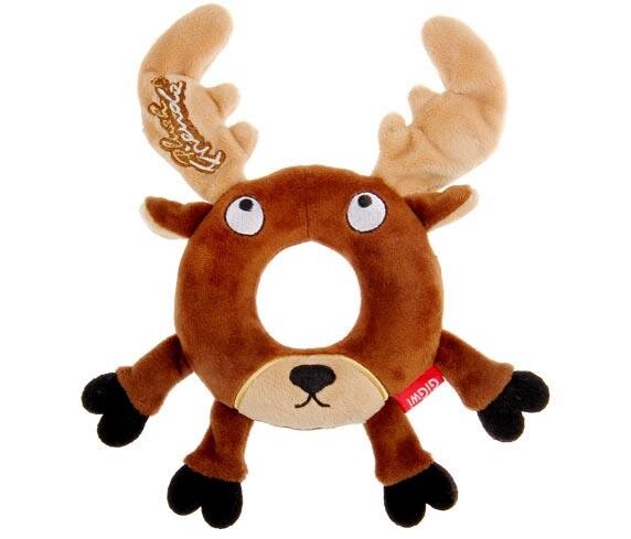 Gigwi Squeaky Deer Plush Dog Toy Durable Rubber Core 11cm