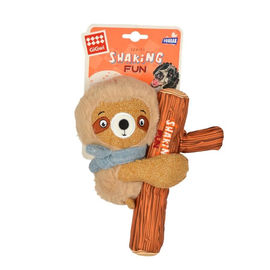 Gigwi Squeaky Sloth Plush Dog Toy Durable Playmate 20 cm