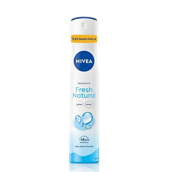 Nivea Fresh Natural Deodorant Spray for Women - 48 Hour Protection, Dermatologically Tested, Alcohol-Free