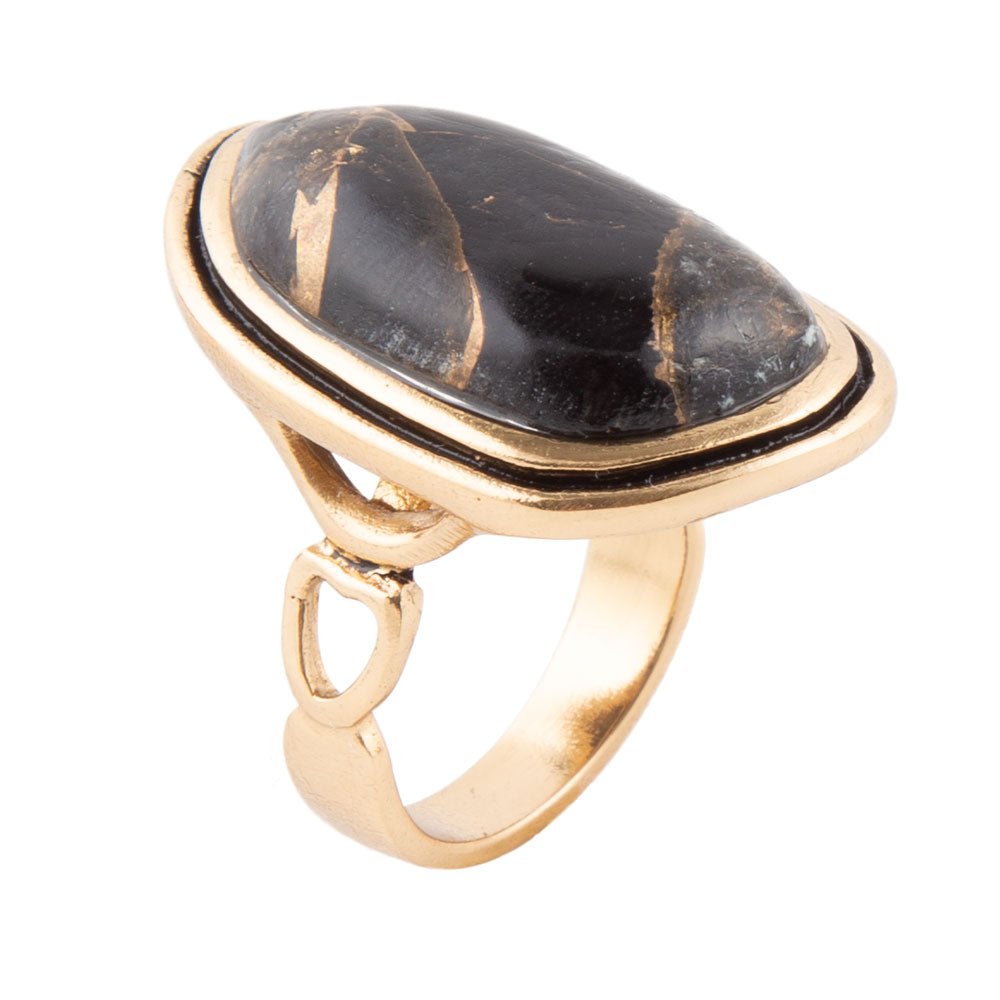 Gold Infused Black Matrix Ring