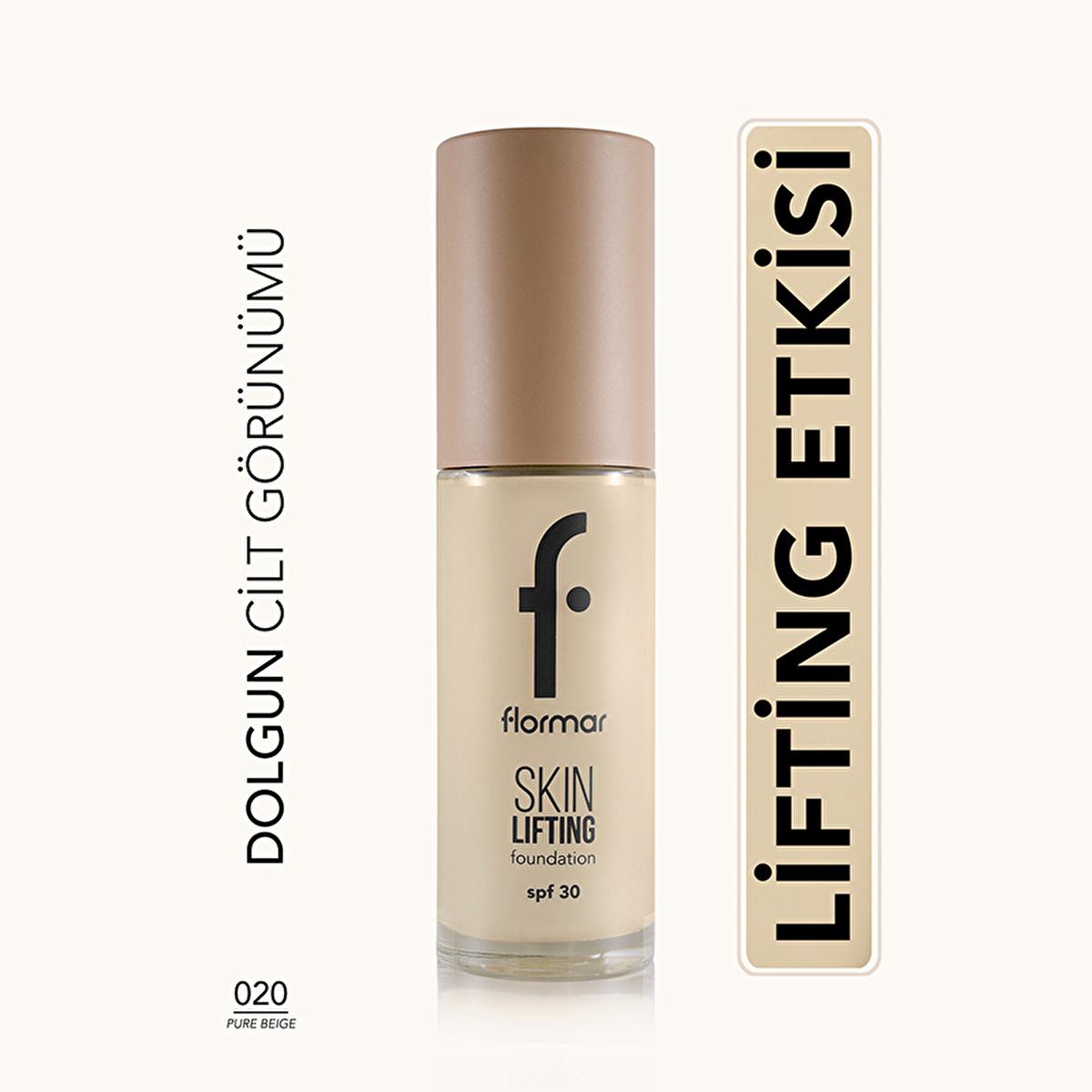 Flormar Anti-Aging Foundation - Flormar Skin Lifting SPF 30, Natural Finish, 95% Natural Ingredients