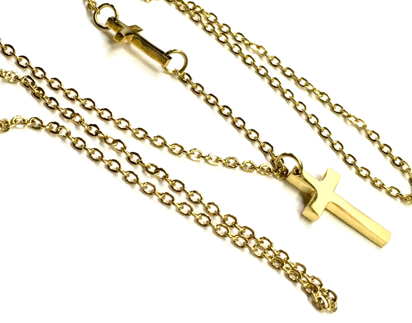 Double Sideways Cross Necklace Silver Gold Meaning of Sideways Cross Bracelet Cross of Christ Bracelet for Women Girls Jewelry Jewellery